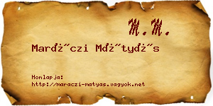 Maráczi Mátyás névjegykártya
