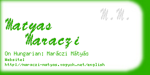 matyas maraczi business card