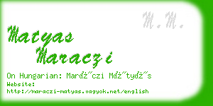 matyas maraczi business card